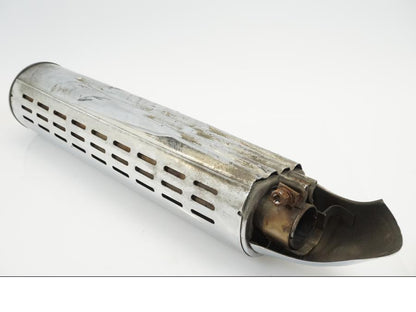 Snett uppifrån på Ljuddämpare från en BMW R 1150 R -2002 motorcykel.