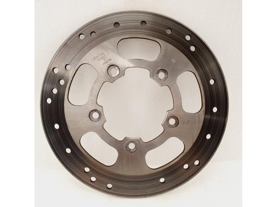 Framsidan på Bromsskiva från en H-D V-Rod 1130 -2005 motorcykel.