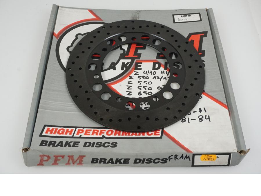 Framsidan på Bromsskiva från en Kawasaki Z 750 80-tal -1984 motorcykel.