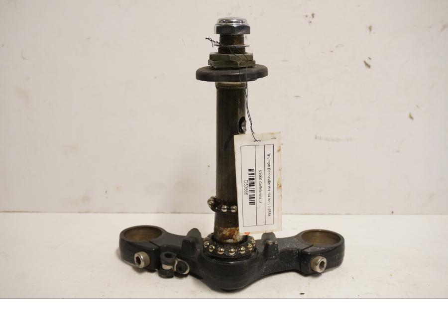 Framsidan på Gaffelkrona från en Triumph Bonneville -2004 motorcykel.