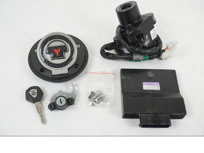 Framsidan på Låssats från en Yamaha MT-07 -2019 motorcykel.