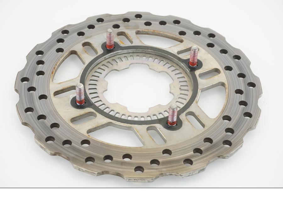 Vänster sida på Bromsskiva från en Kawasaki Z 1000 -2014 motorcykel.