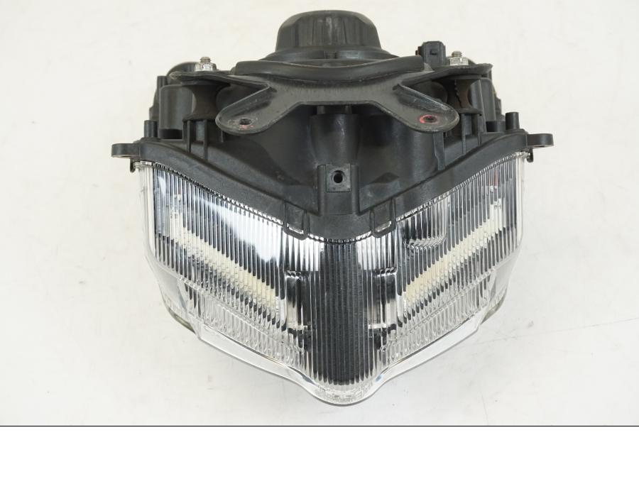 Snett uppifrån på Strålkastare från en Ducati Streetfighter S -2011 motorcykel.