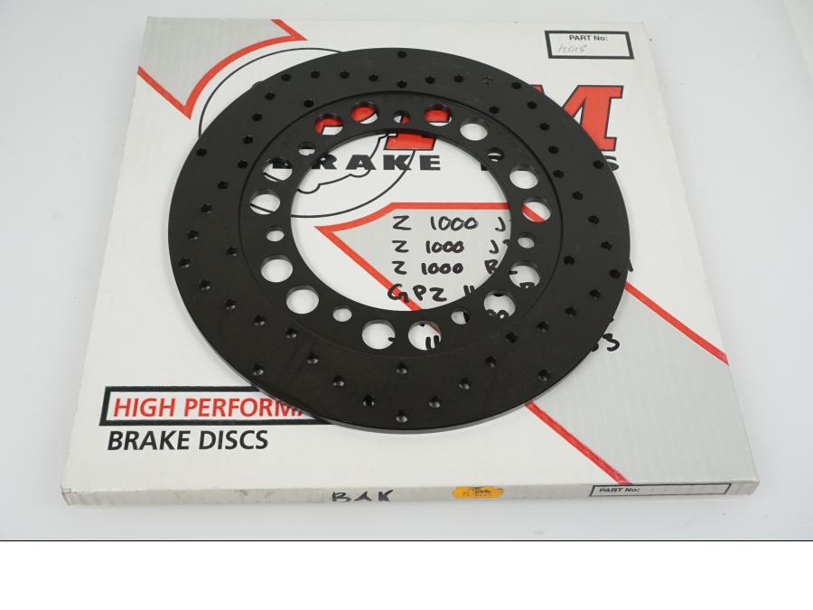 Framsidan på Bromsskiva från en Kawasaki Z 1100 ST -1983 motorcykel.