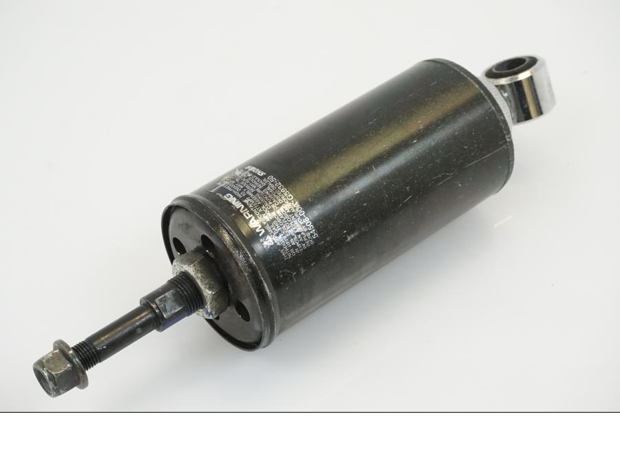 Snett uppifrån på Stötdämpare från en H-D Softail Heritage Classic FLSTC/I -2004 motorcykel.