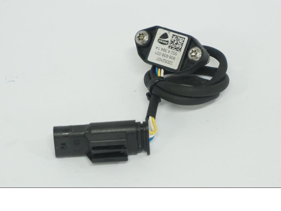 Snett uppifrån på Växelindikator från en Ducati Desert X -2022 motorcykel.