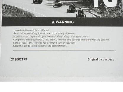 Baksidan på Instruktionsbok från en Can-Am BRP -2022 ATV.