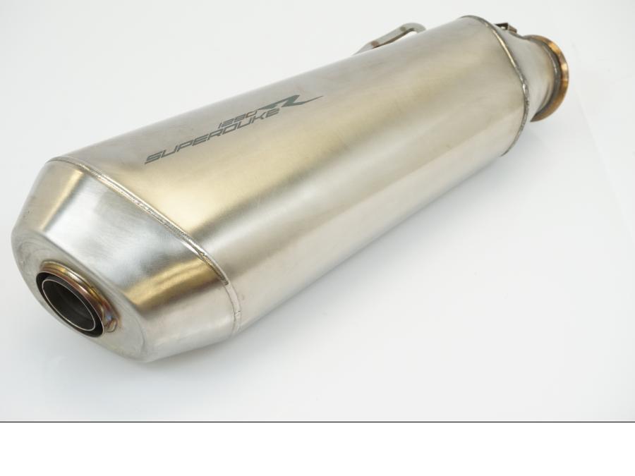 Vänster sida på Ljuddämpare från en KTM 1290 Super Duke -2020 motorcykel.