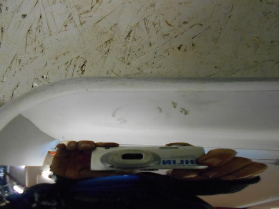 Vänster sida på Ljuddämpare från en Triumph Bonneville -2001 motorcykel.