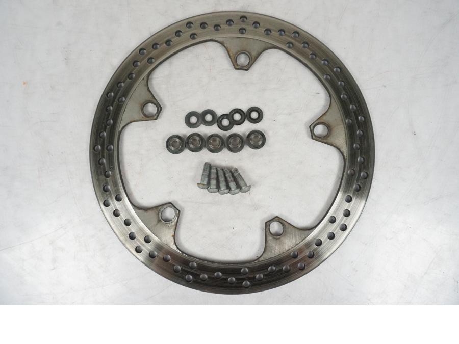 Framsidan på Bromsskiva från en BMW R 1200 R -2007 motorcykel.