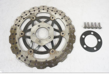 Framsidan på Bromsskiva från en Kawasaki ZX-12R -2000 motorcykel.