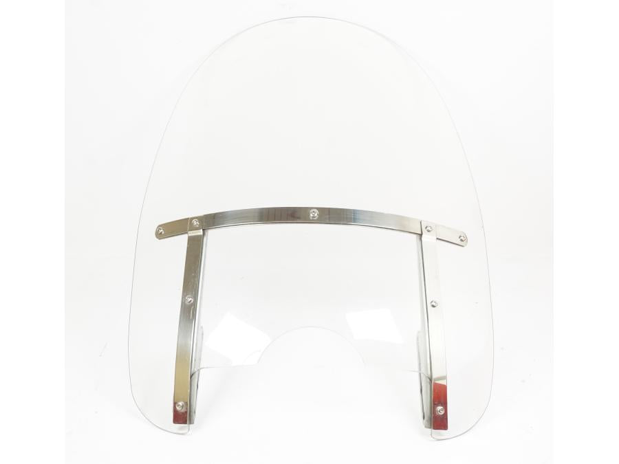 Framsidan på Vindruta från en H-D FXDP Dyna Defender -2002 motorcykel.