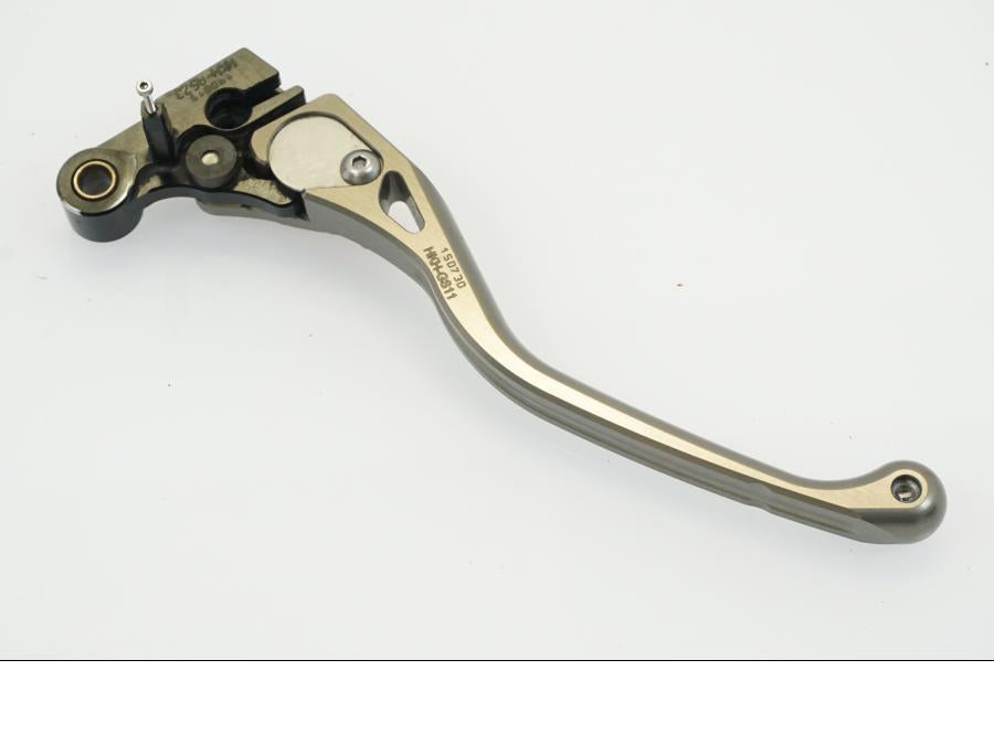 Snett uppifrån på Kopplingsgrepp från en BMW S 1000 XR -2015 motorcykel.