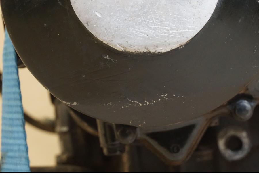 Snett uppifrån på Motor från en Suzuki GSX 550 EF -1985 motorcykel.