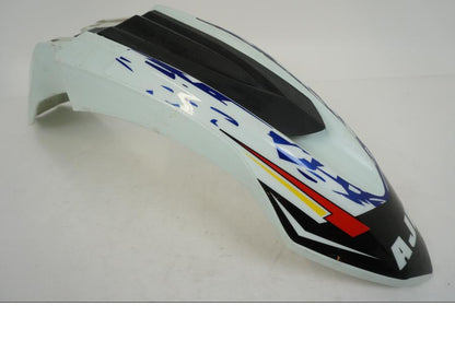 Baksidan på Framskärm från en AJP PR7 -2021 motorcykel.