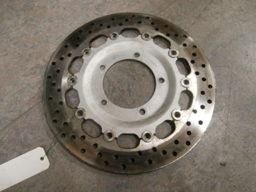 Framsidan på Bromsskiva från en Triumph Rocket III -2011 motorcykel.