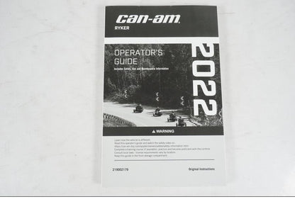Framsidan på Instruktionsbok från en Can-Am BRP -2022 ATV.