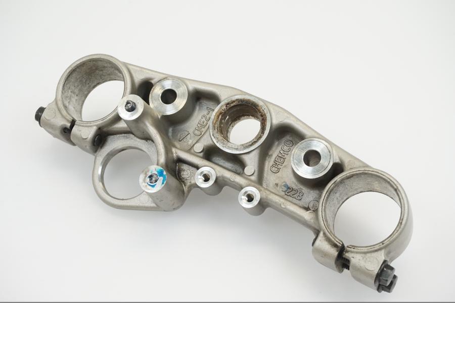 Snett uppifrån på Gaffelkrona från en Yamaha WR 125 -2010 motorcykel.