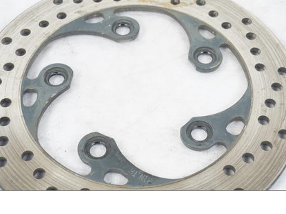 Snett uppifrån på Bromsskiva från en Suzuki GSX-R 750 -2007 motorcykel.