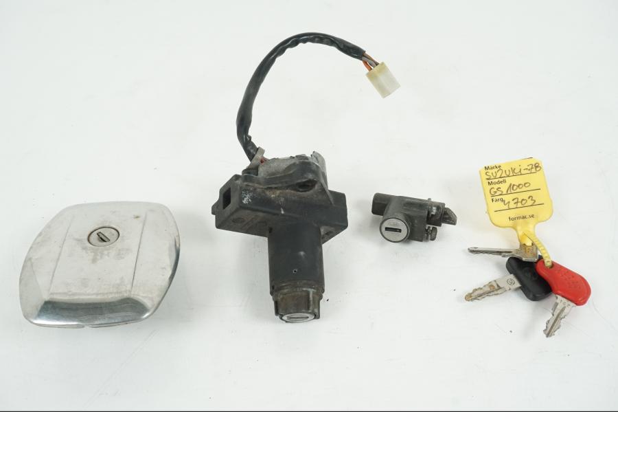 Framsidan på Låssats från en Suzuki GS 1000 -1978 motorcykel.