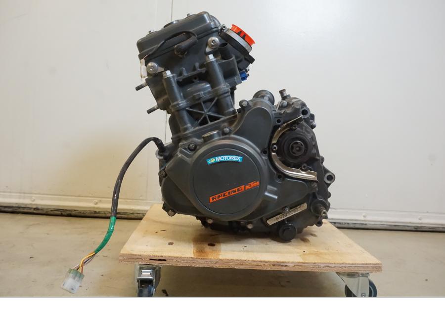 Framsidan på Motor från en KTM 125 Duke -2018 motorcykel.