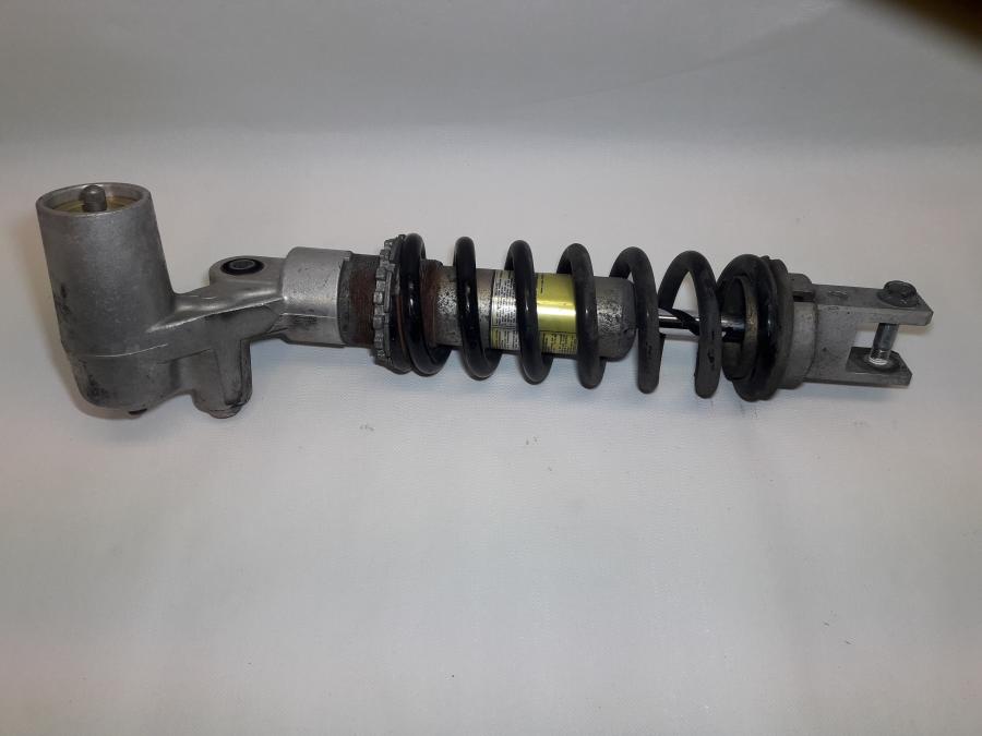 Baksidan på Stötdämpare från en Suzuki GSX-R 600 -1998 motorcykel.