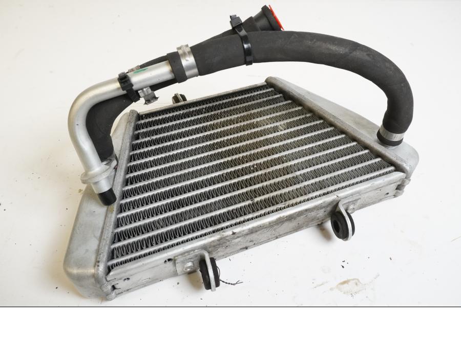 Vänster sida på Oljekyl från en Aprilia Tuono V4R -2018 motorcykel.