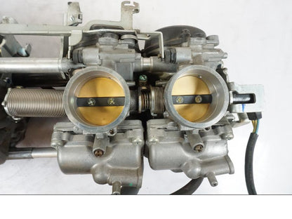 Snett uppifrån på Förgasare från en Honda CBR 1000 F -1999 motorcykel.