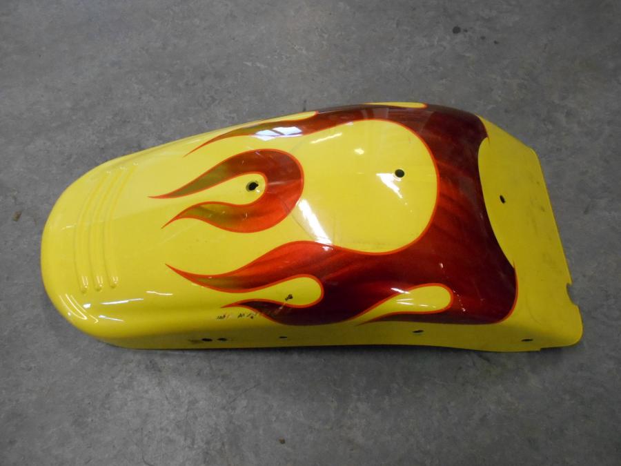 Baksidan på Bakskärm från en H-D Softail -2009 motorcykel.