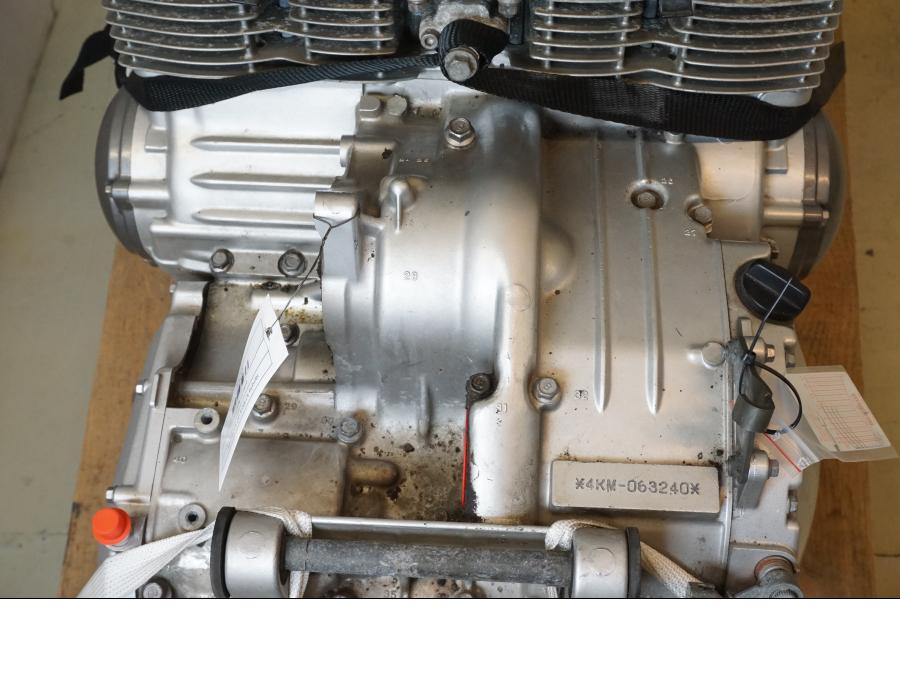 Snett uppifrån på Motor från en Yamaha XJ 900 S -1997 motorcykel.