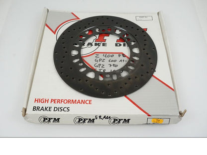 Framsidan på Bromsskiva från en Kawasaki GTR 1000 -1993 motorcykel.