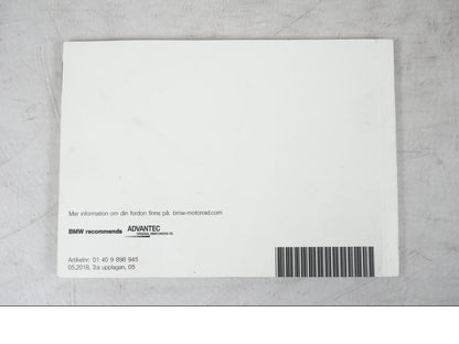 Baksidan på Instruktionsbok från en BMW R 1250 GS -2019 motorcykel.