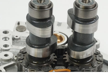 Snett uppifrån på Kamaxel från en H-D Touring Road King FLHR/I -2000 motorcykel.