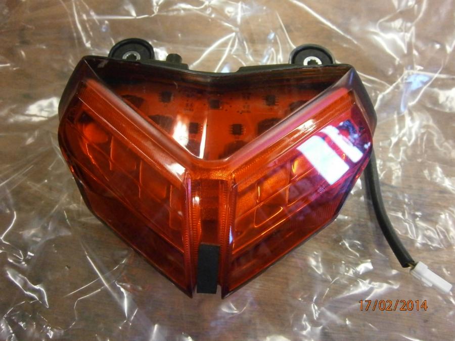 Framsidan på Baklampa från en Ducati 848 EVO -2011 motorcykel.