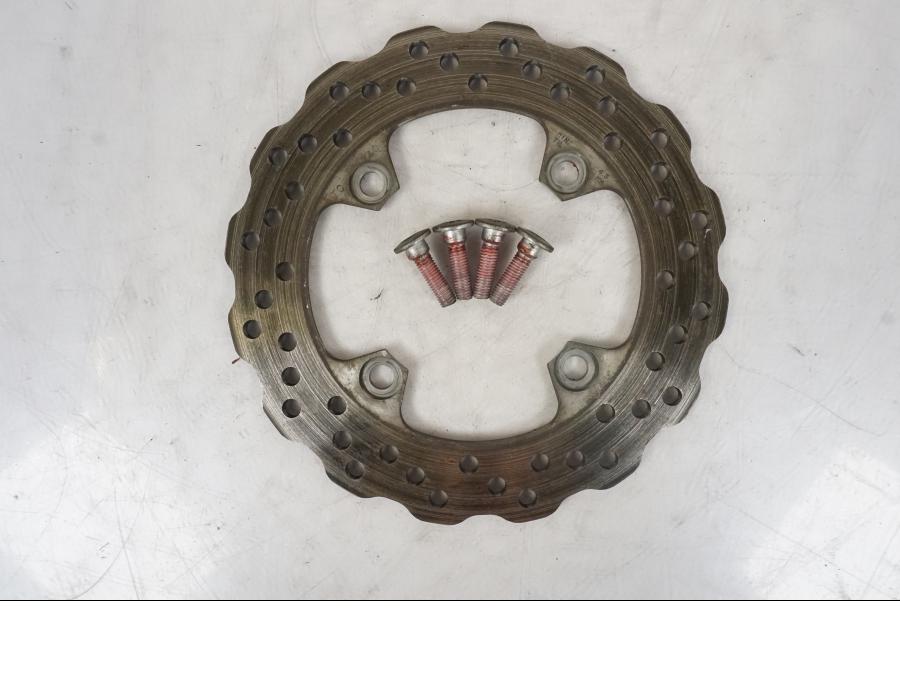 Framsidan på Bromsskiva från en Kawasaki ER-6N -2008 motorcykel.