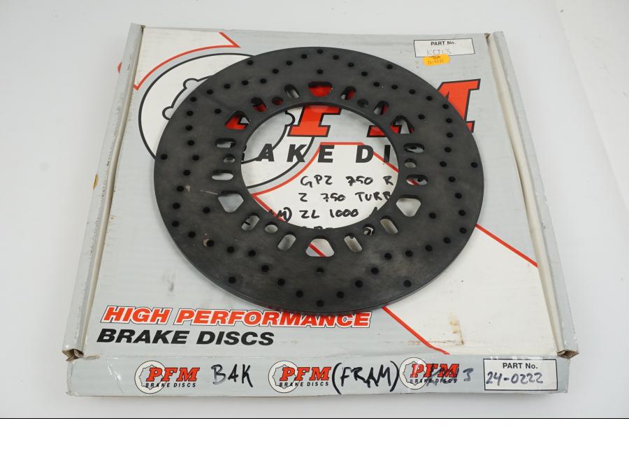 Baksidan på Bromsskiva från en Kawasaki GPZ 1100 -1985 motorcykel.