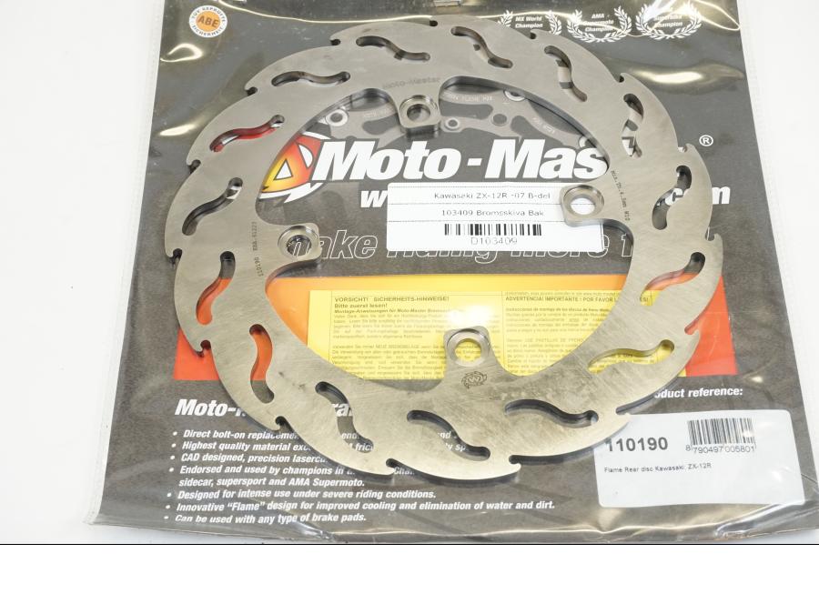 Baksidan på Bromsskiva från en Kawasaki ZX-12R -2007 motorcykel.