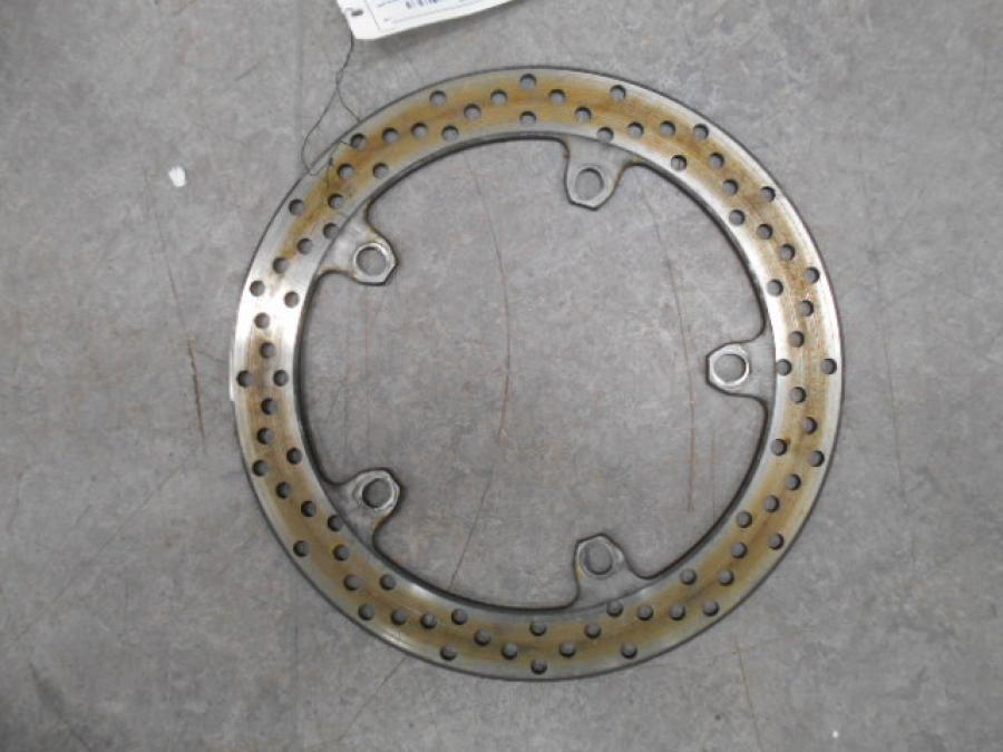 Framsidan på Bromsskiva från en BMW F 800 S -2009 motorcykel.