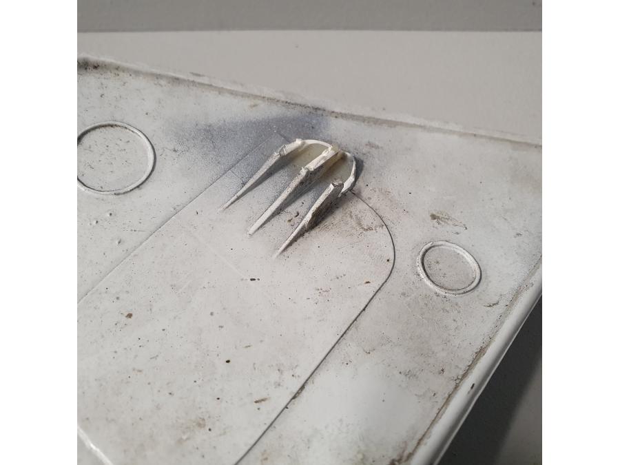 Snett uppifrån på Sidopanel från en Honda XL 600 V -1989 motorcykel.