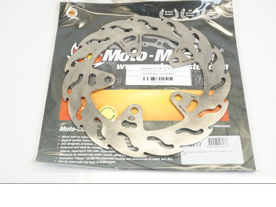 Baksidan på Bromsskiva från en Kawasaki ZX-9R -1997 motorcykel.