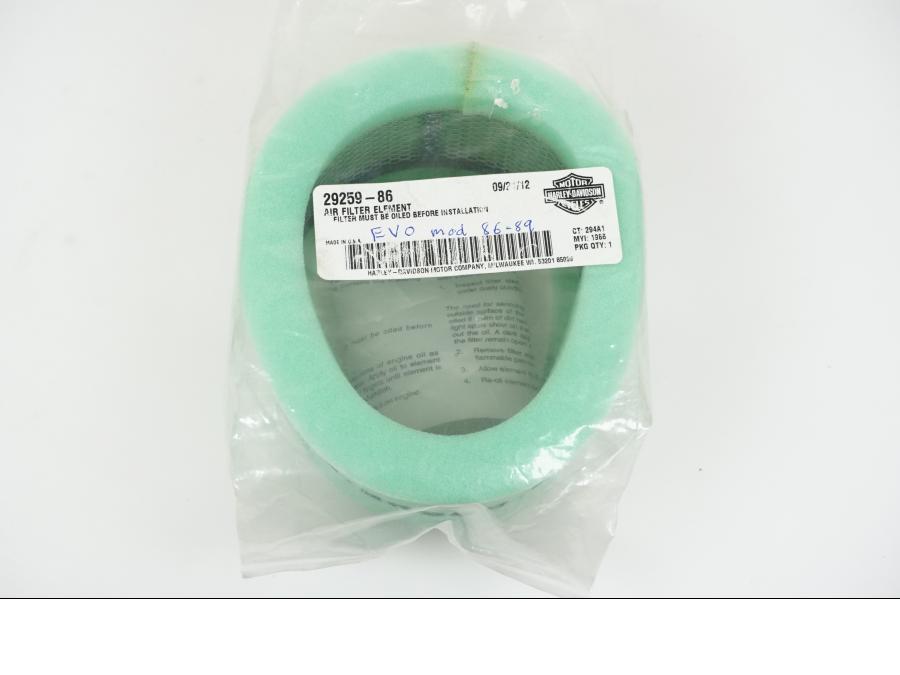Framsidan på Luftfilter från en H-D Harley diverse -1989 motorcykel.