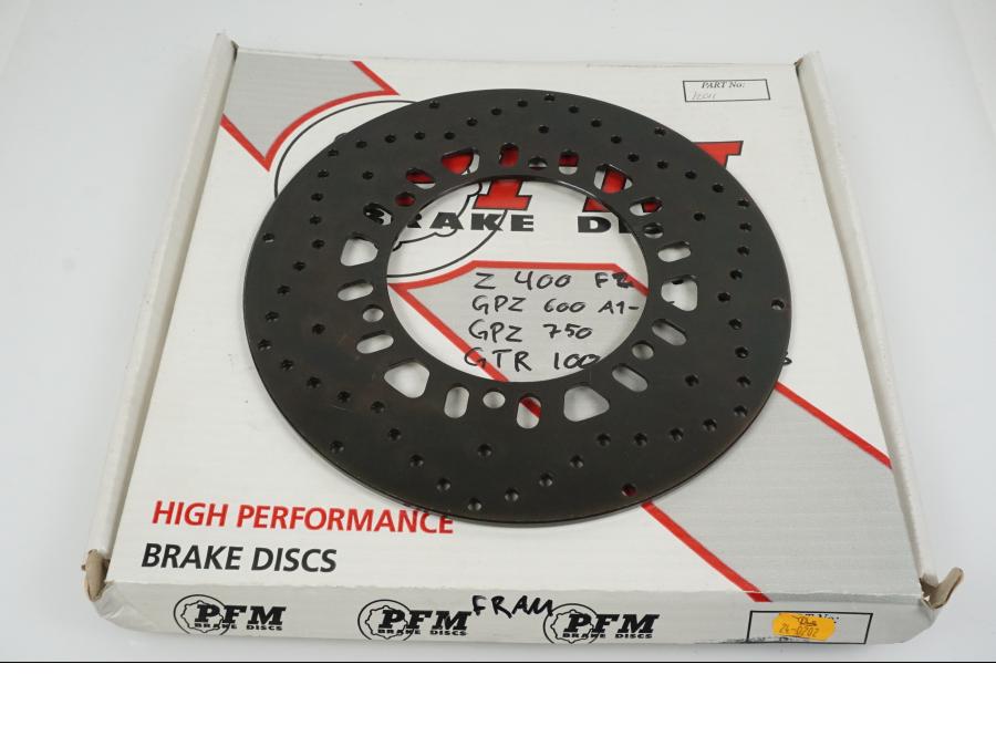 Baksidan på Bromsskiva från en Kawasaki GTR 1000 -1993 motorcykel.