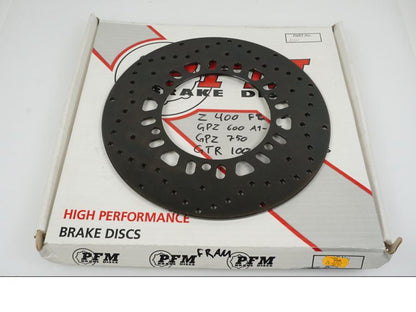 Baksidan på Bromsskiva från en Kawasaki GTR 1000 -1993 motorcykel.