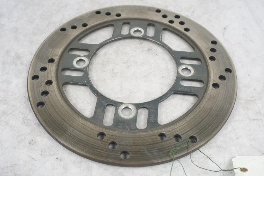 Baksidan på Bromsskiva från en Kawasaki Zephyr 750 -1991 motorcykel.