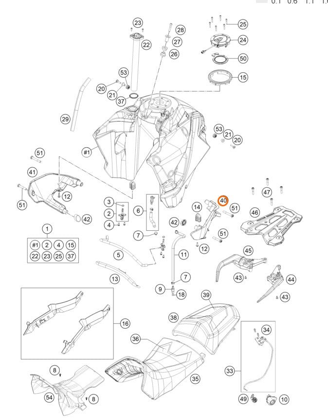 KTM Linker Tankkap Zwart 1290 Super Adventure S
