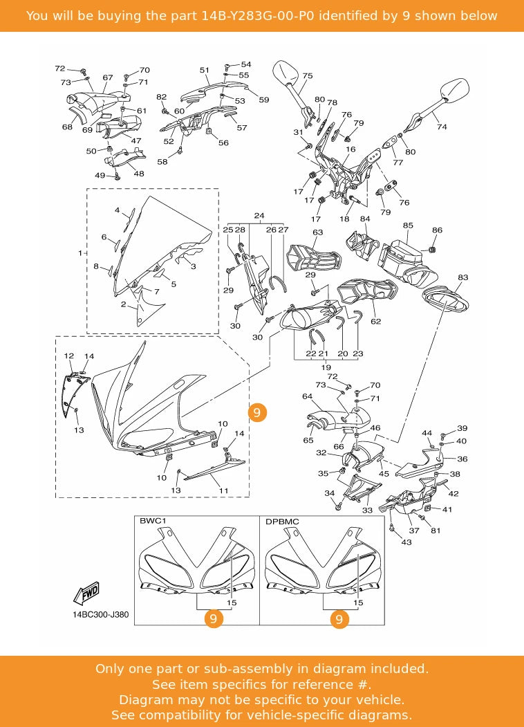 Yamaha Voorste Behuizing YZF-R1