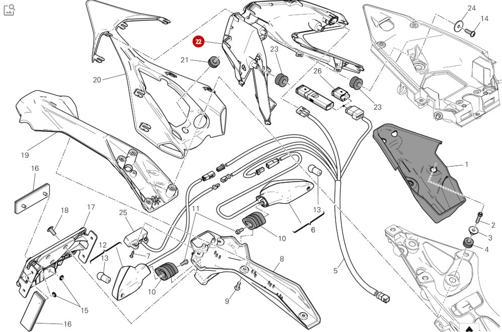 Ducati Bakljus Panigale 1199 / 1299 / 959 / 899 / R